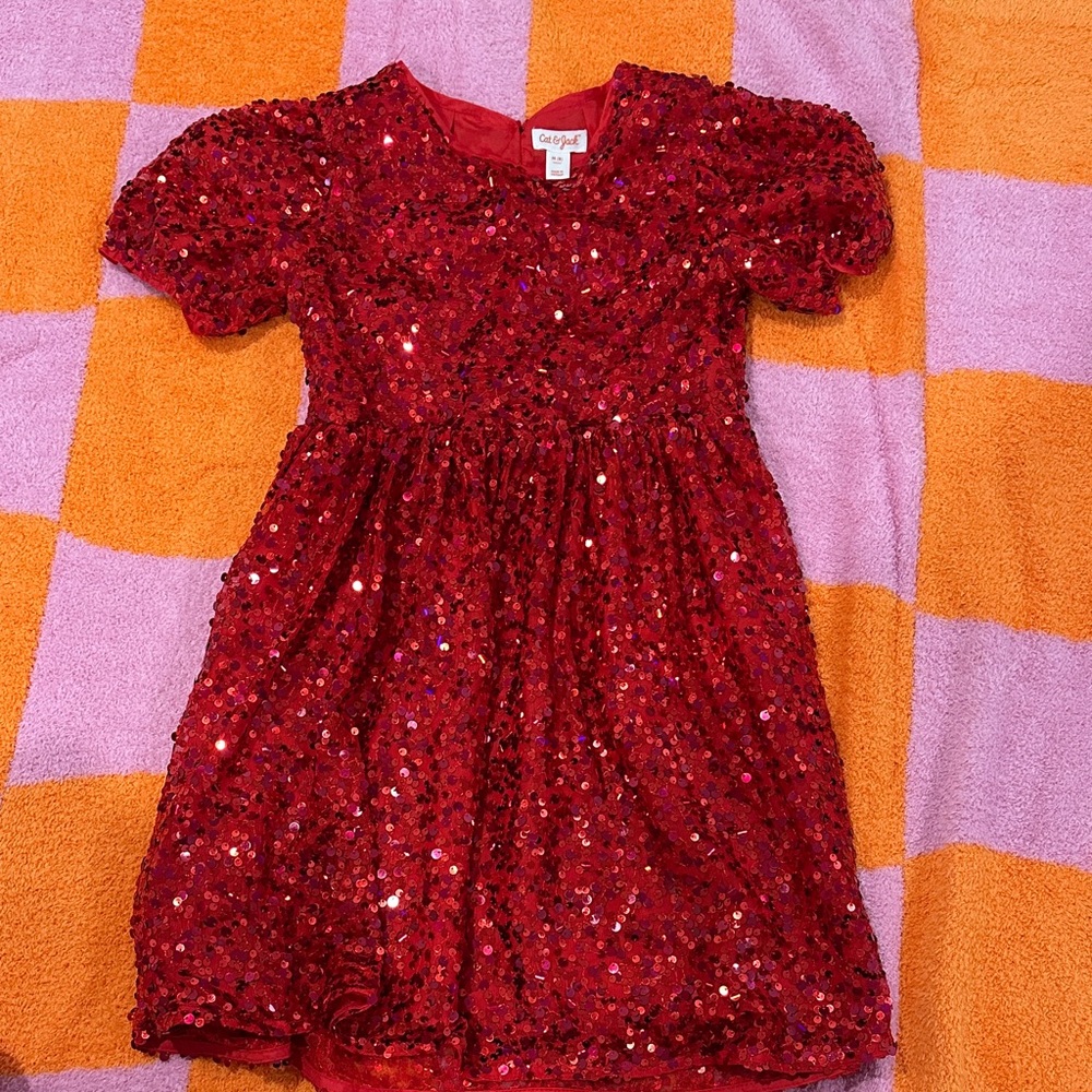 Cat & Jack Glittery Red Dress